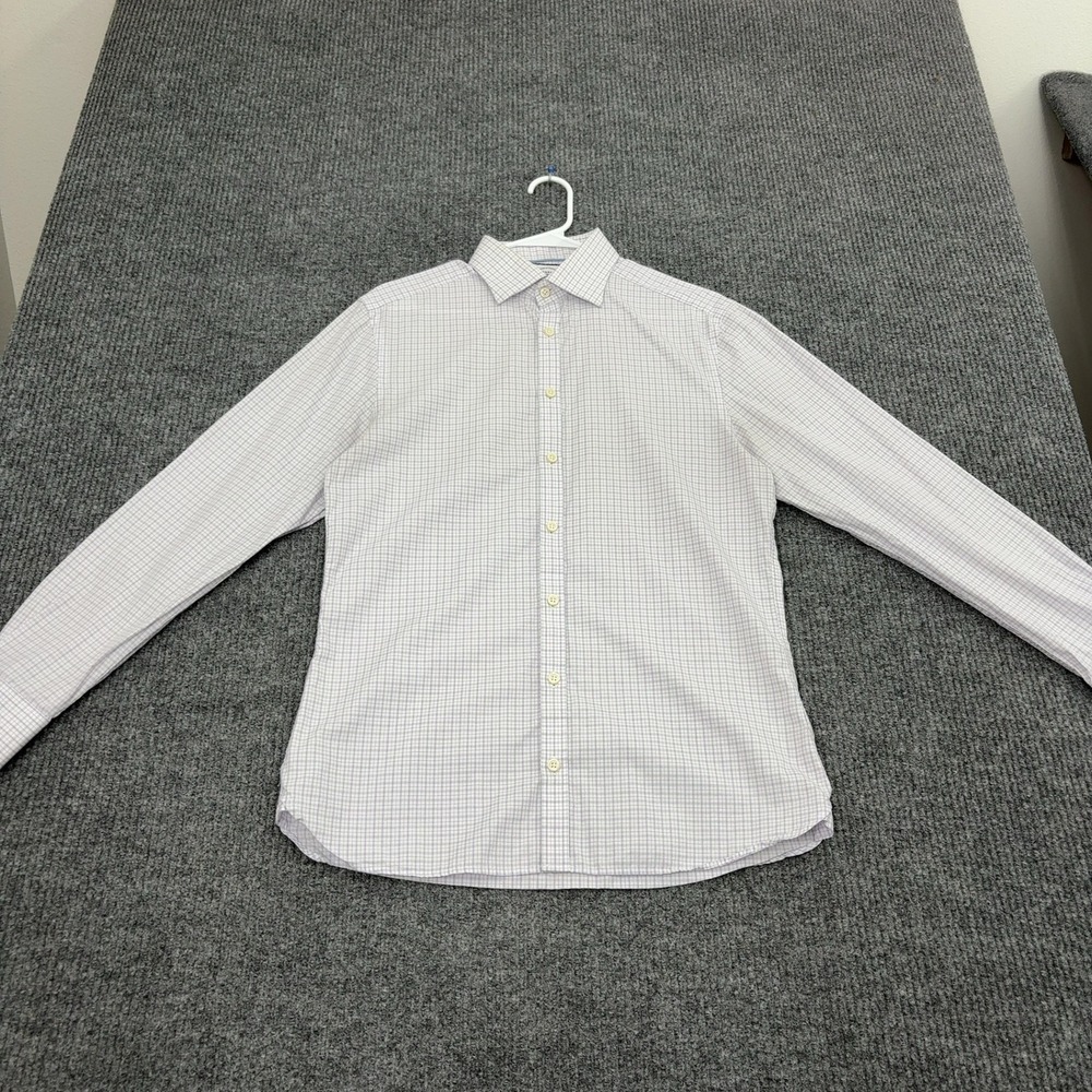 Charles Tyrwhitt Dress Shirt Mens 15.5/34 White Cotton Extra Slim Fit Business